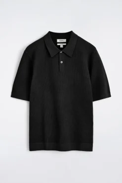 WAFFLE-KNIT COTTON POLO SHIRT