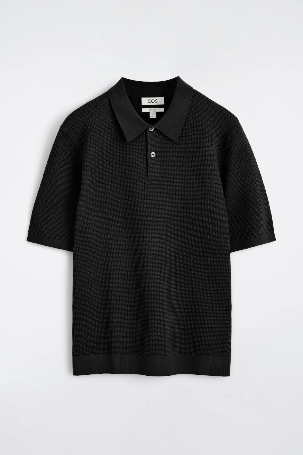 WAFFLE-KNIT COTTON POLO SHIRT