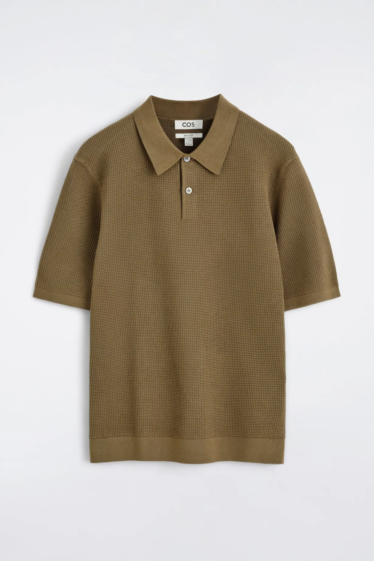 WAFFLE-KNIT COTTON POLO SHIRT