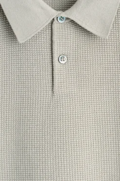 WAFFLE-KNIT COTTON POLO SHIRT