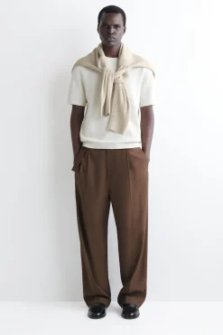 WAFFLE-KNIT COTTON T-SHIRT