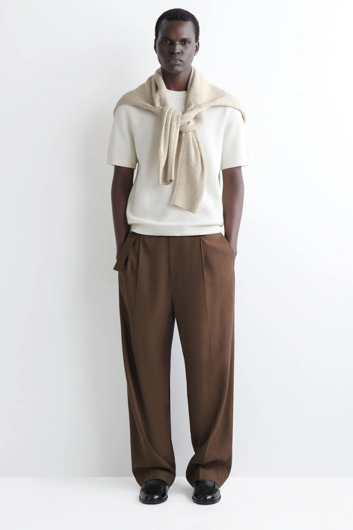 WAFFLE-KNIT COTTON T-SHIRT