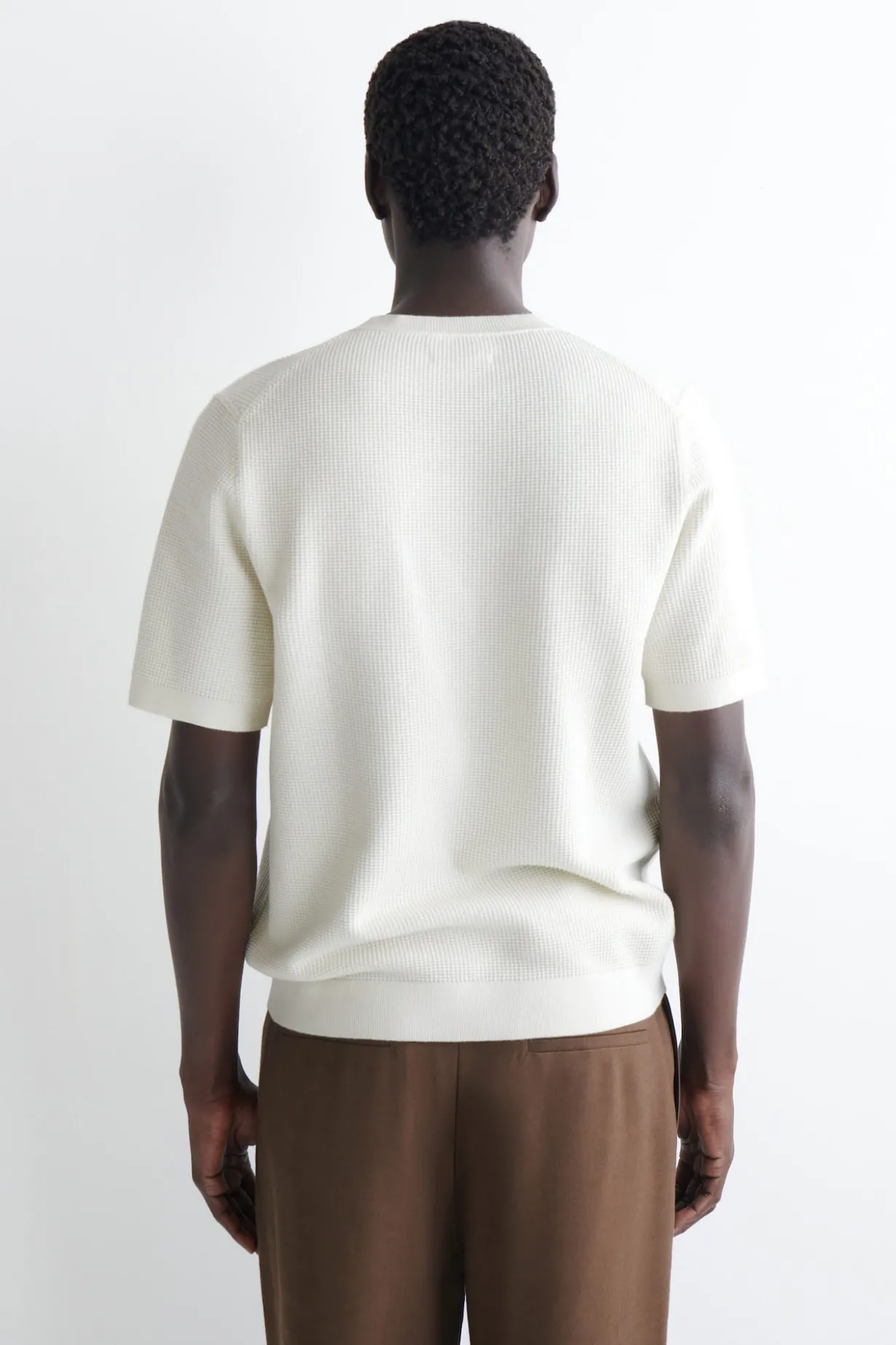 WAFFLE-KNIT COTTON T-SHIRT
