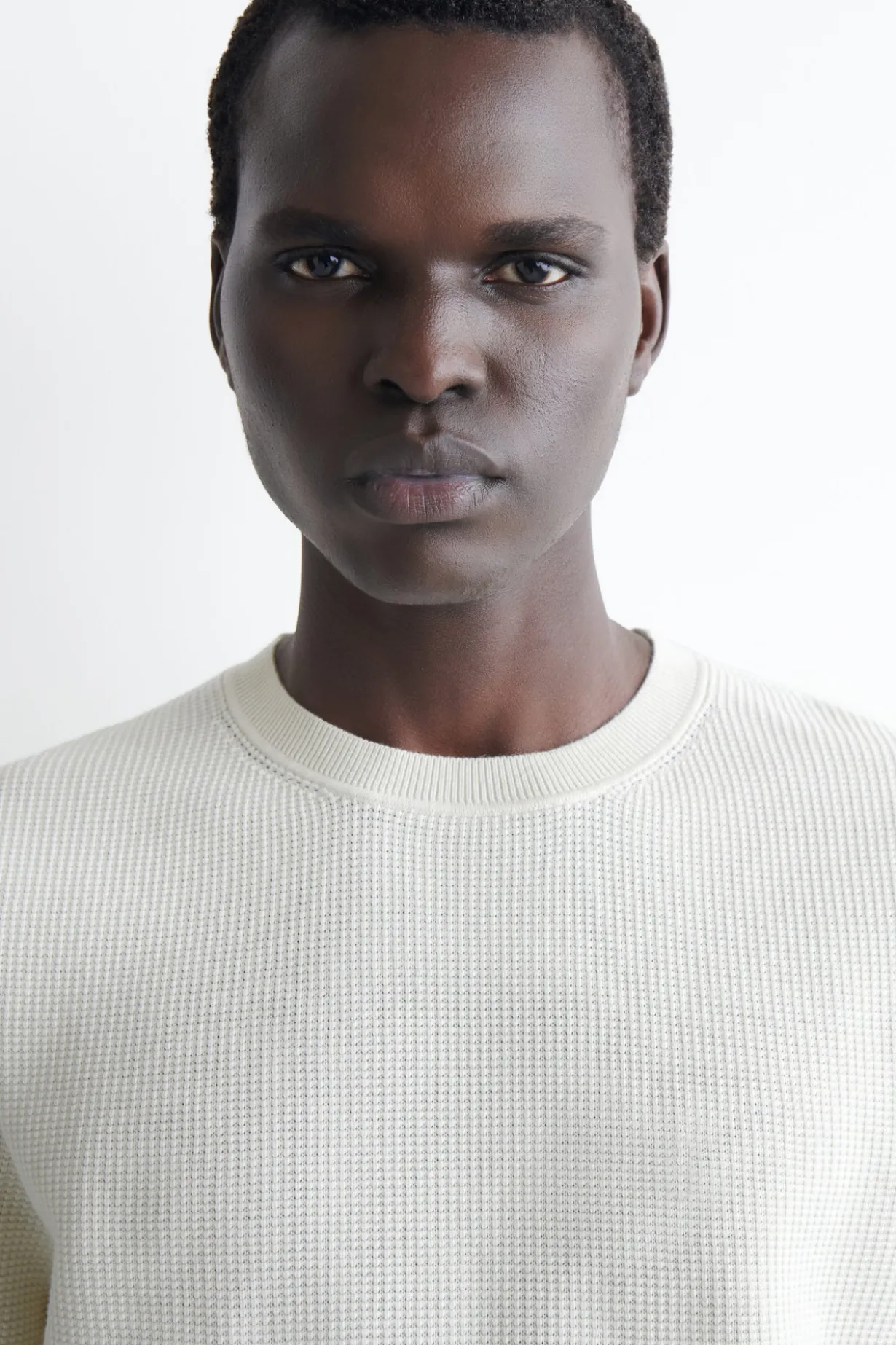 WAFFLE-KNIT COTTON T-SHIRT