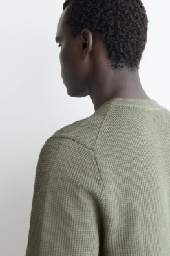 WAFFLE-KNIT COTTON T-SHIRT