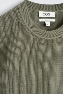WAFFLE-KNIT COTTON T-SHIRT