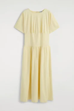 WAISTED COTTON MIDI DRESS