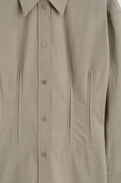 WAISTED COTTON SHIRT DRESS