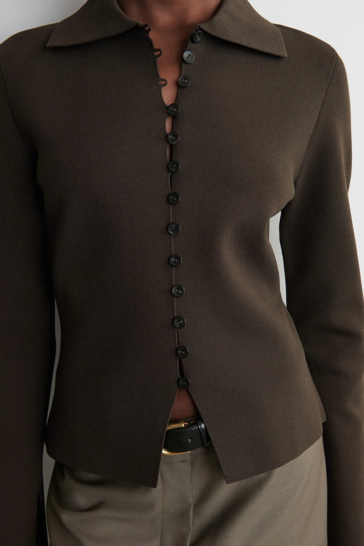 WAISTED MILANO-KNIT CARDIGAN