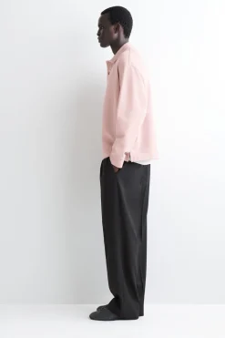 WASHED-COTTON POLO SWEATSHIRT