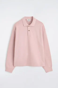 WASHED-COTTON POLO SWEATSHIRT