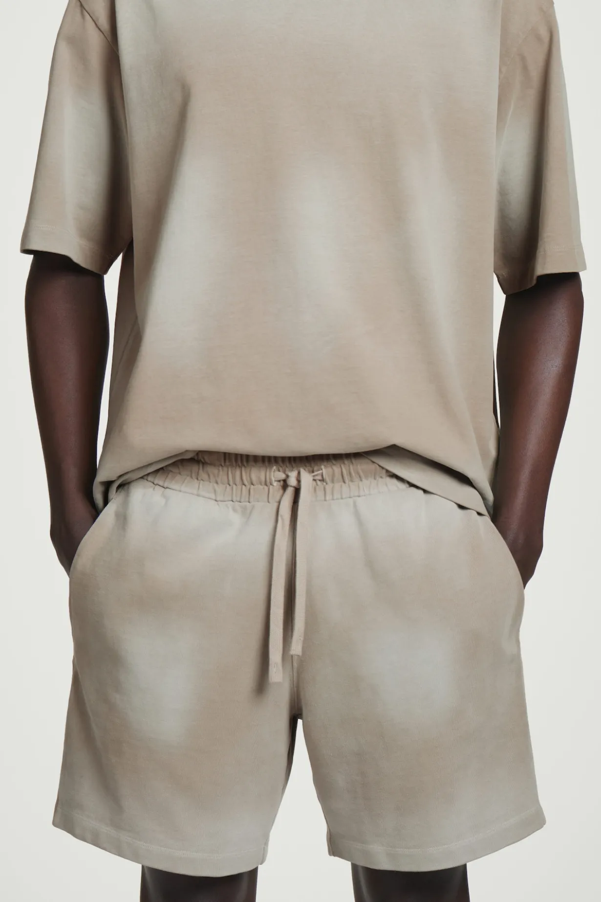 WASHED-JERSEY DRAWSTRING SHORTS