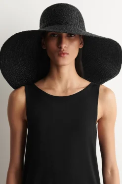 WIDE-BRIM RAFFIA HAT
