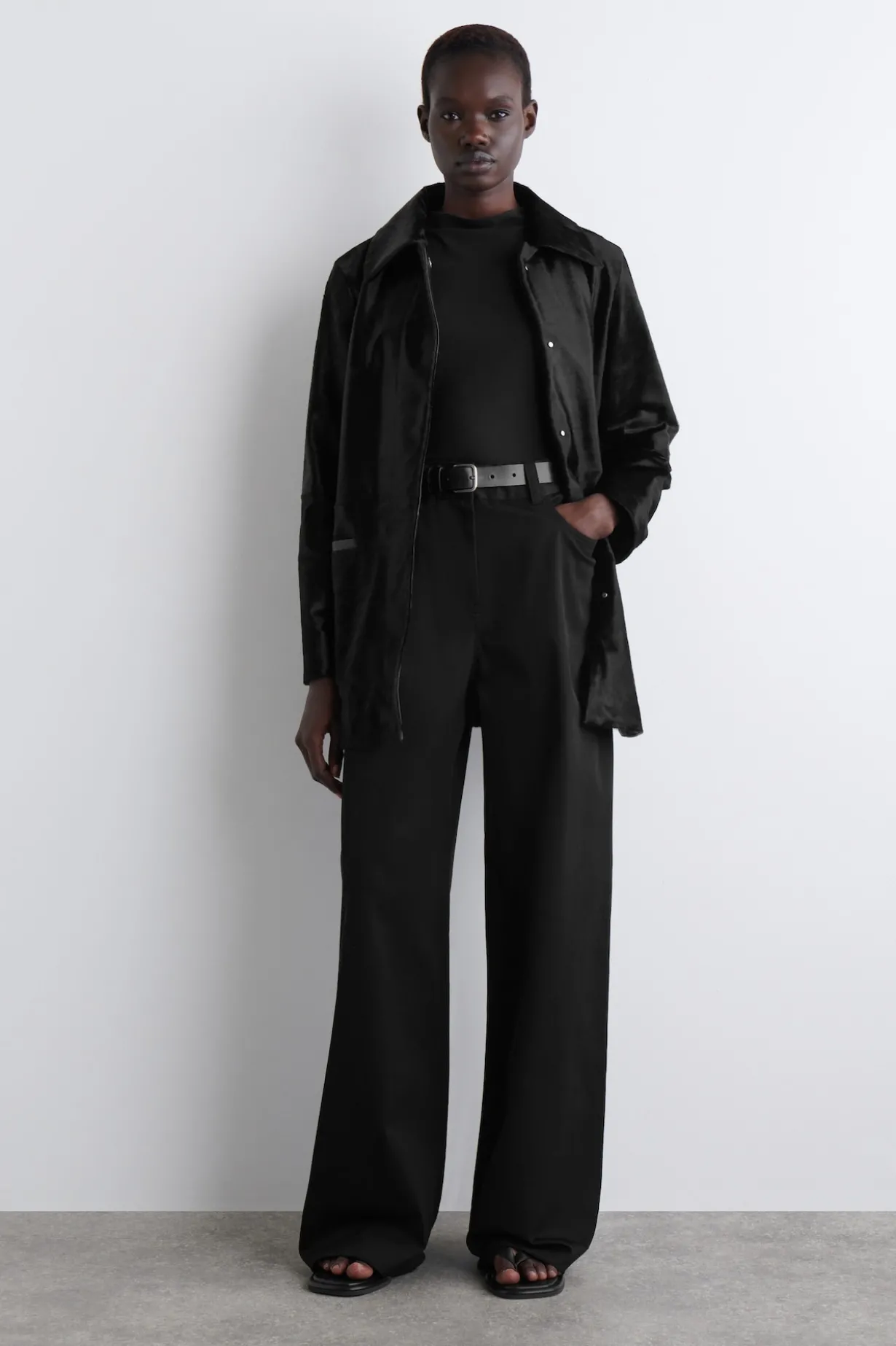 WIDE-LEG COTTON PANTS