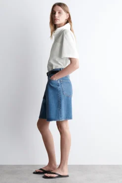 WIDE-LEG DENIM SHORTS