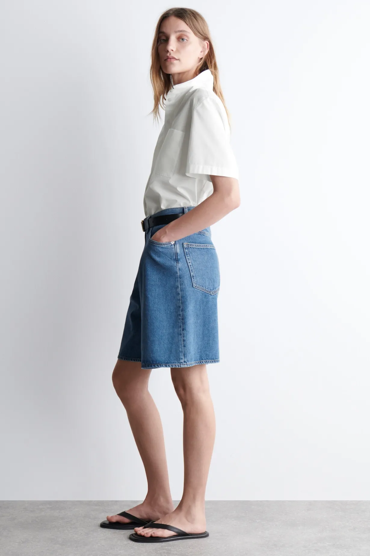 WIDE-LEG DENIM SHORTS