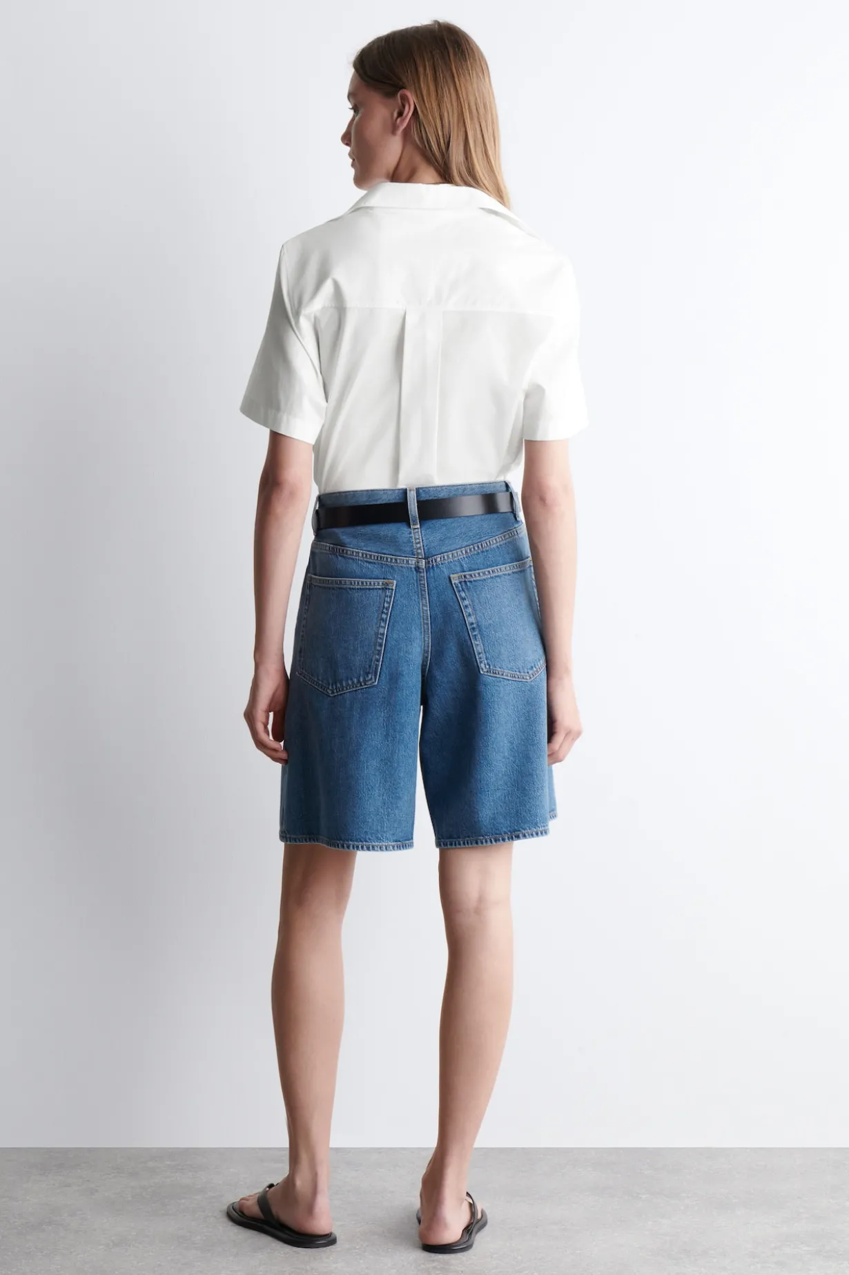 WIDE-LEG DENIM SHORTS
