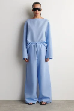 WIDE-LEG LINEN DRAWSTRING PANTS