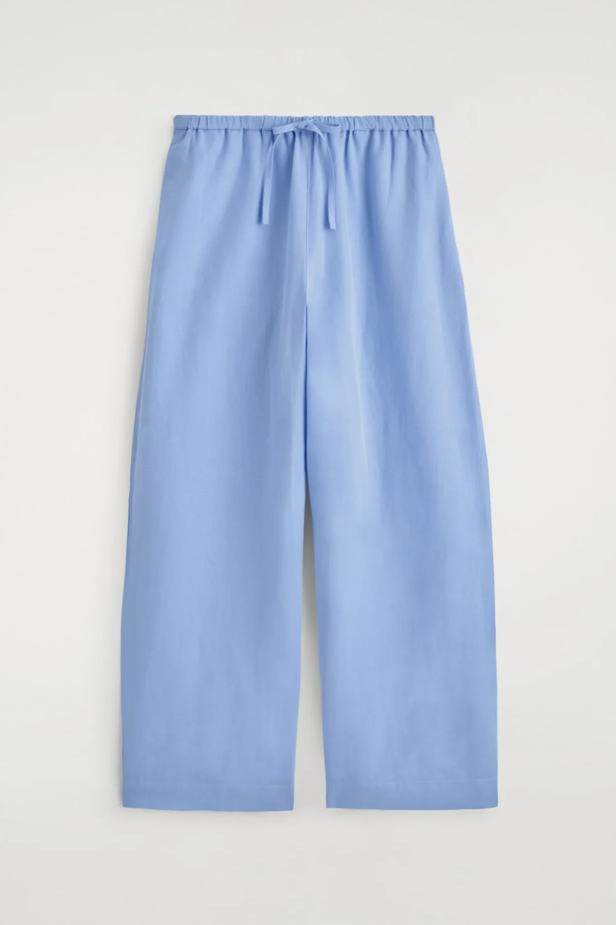 WIDE-LEG LINEN DRAWSTRING PANTS