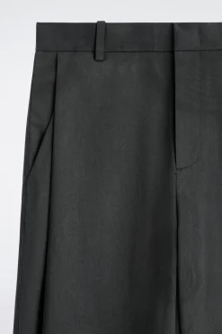 WIDE-LEG PLEATED COTTON PANTS