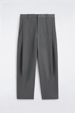 WIDE-LEG PLEATED COTTON PANTS