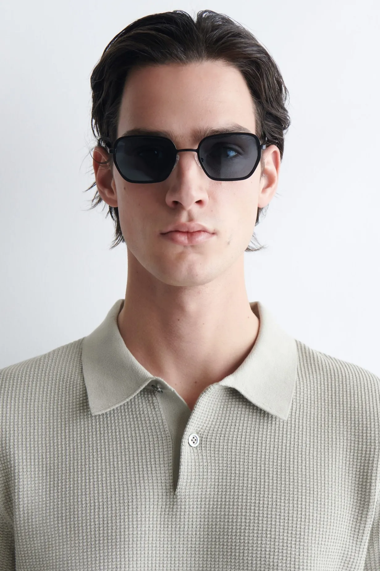 WIRE-FRAME RECTANGLE SUNGLASSES