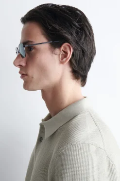 WIRE-FRAME RECTANGLE SUNGLASSES