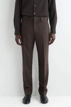 WOOL TAPERED PANTS