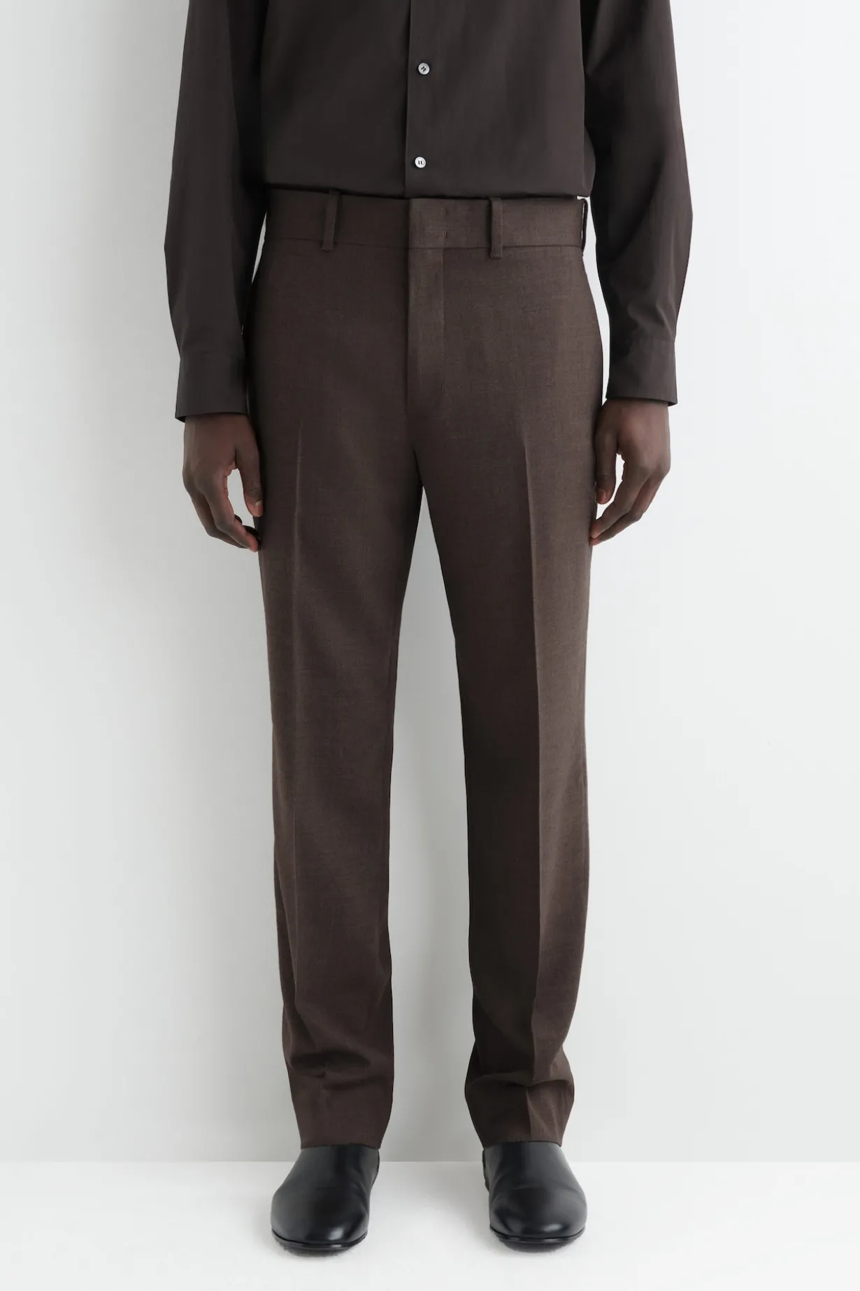 WOOL TAPERED PANTS