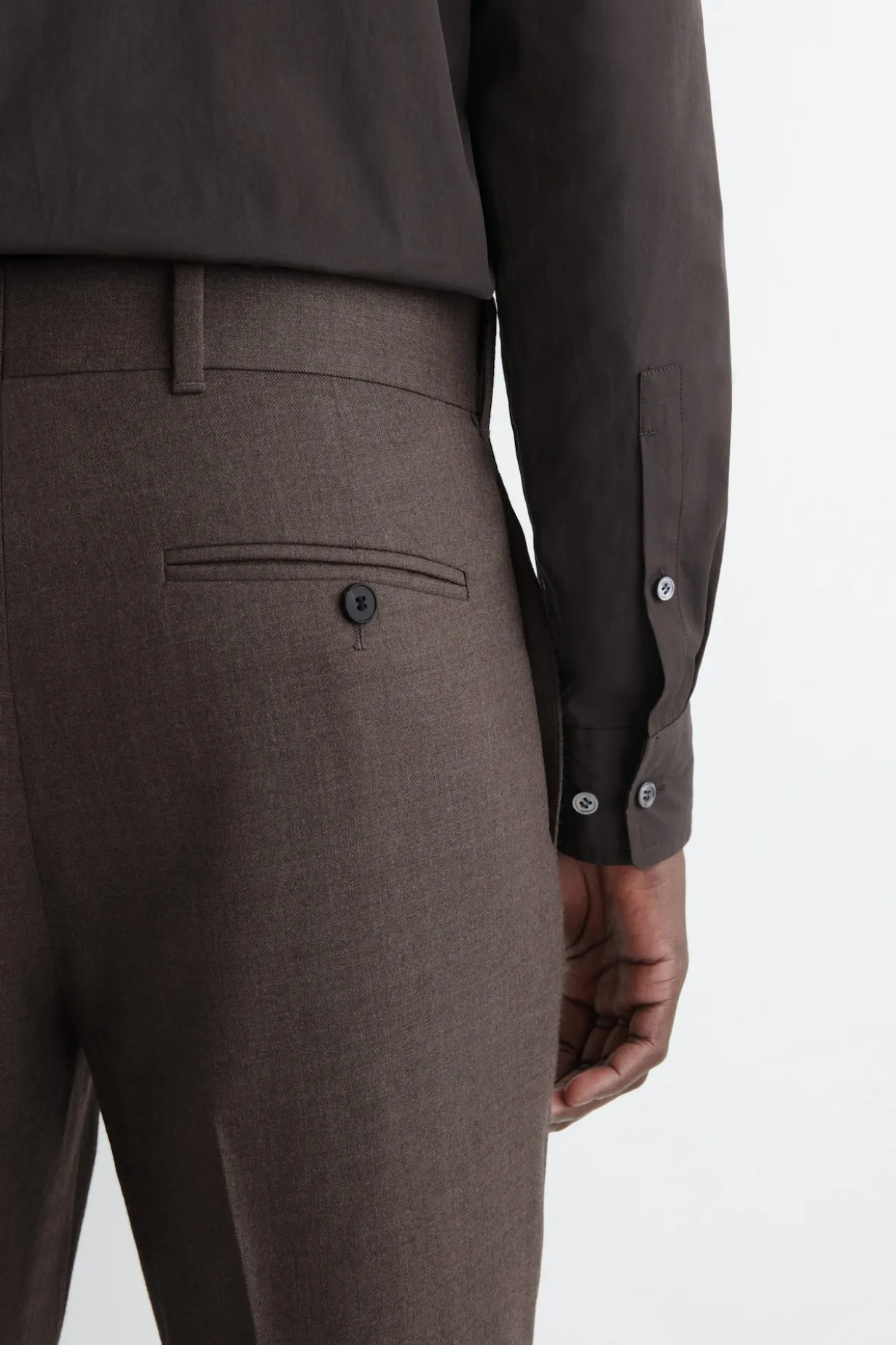 WOOL TAPERED PANTS