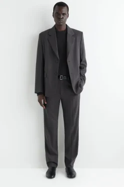 WOOL TAPERED PANTS