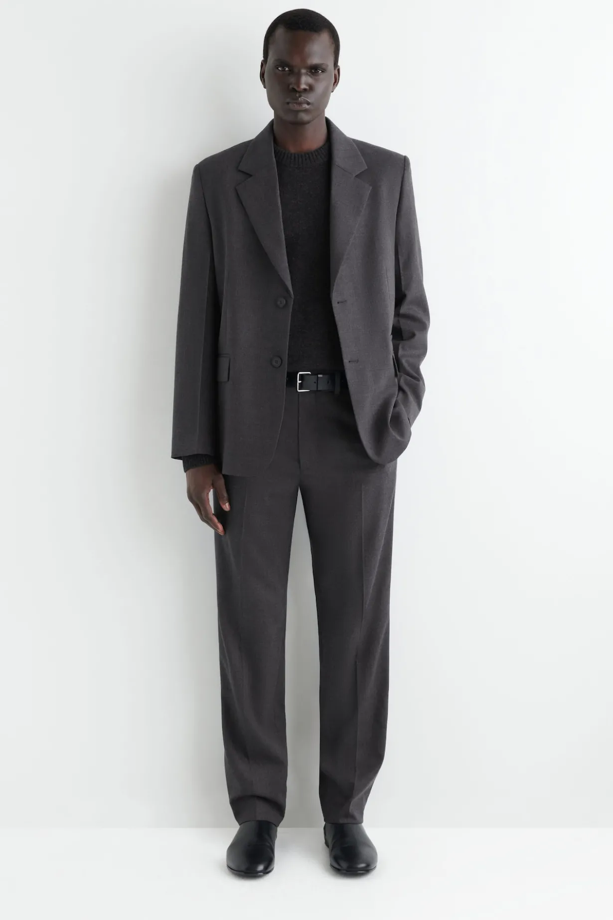 WOOL TAPERED PANTS