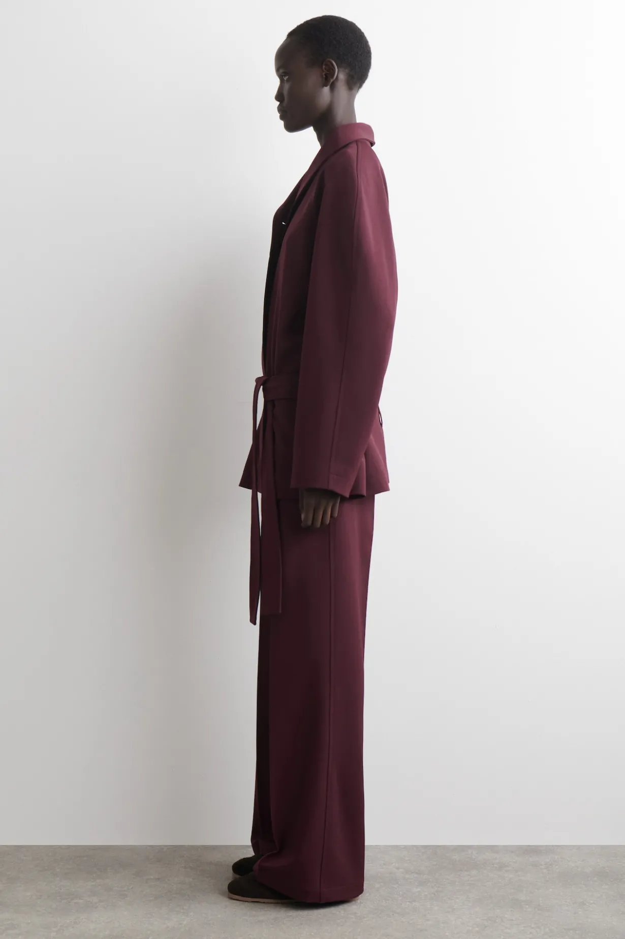 WOOL-BLEND STRAIGHT-LEG PANTS