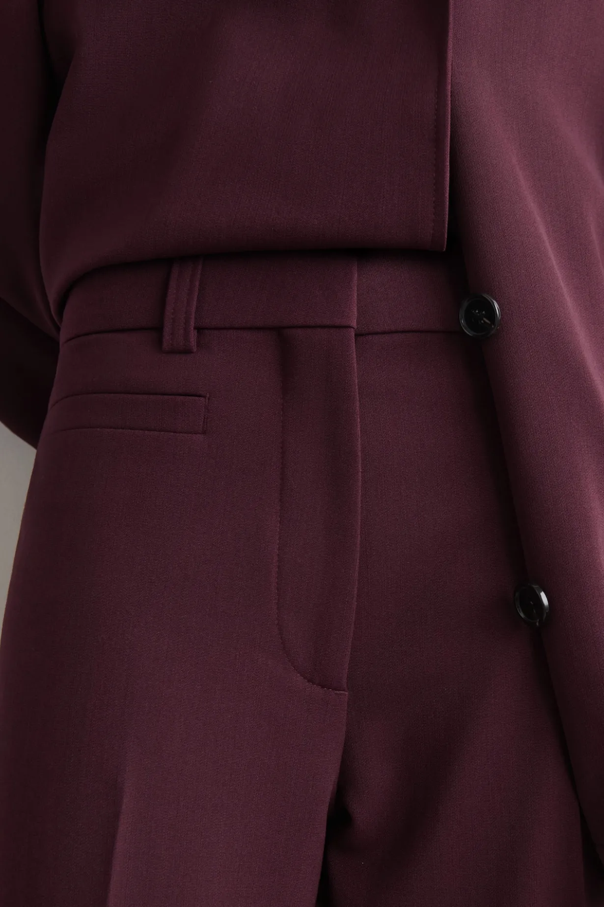 WOOL-BLEND STRAIGHT-LEG PANTS
