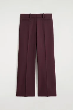 WOOL-BLEND STRAIGHT-LEG PANTS