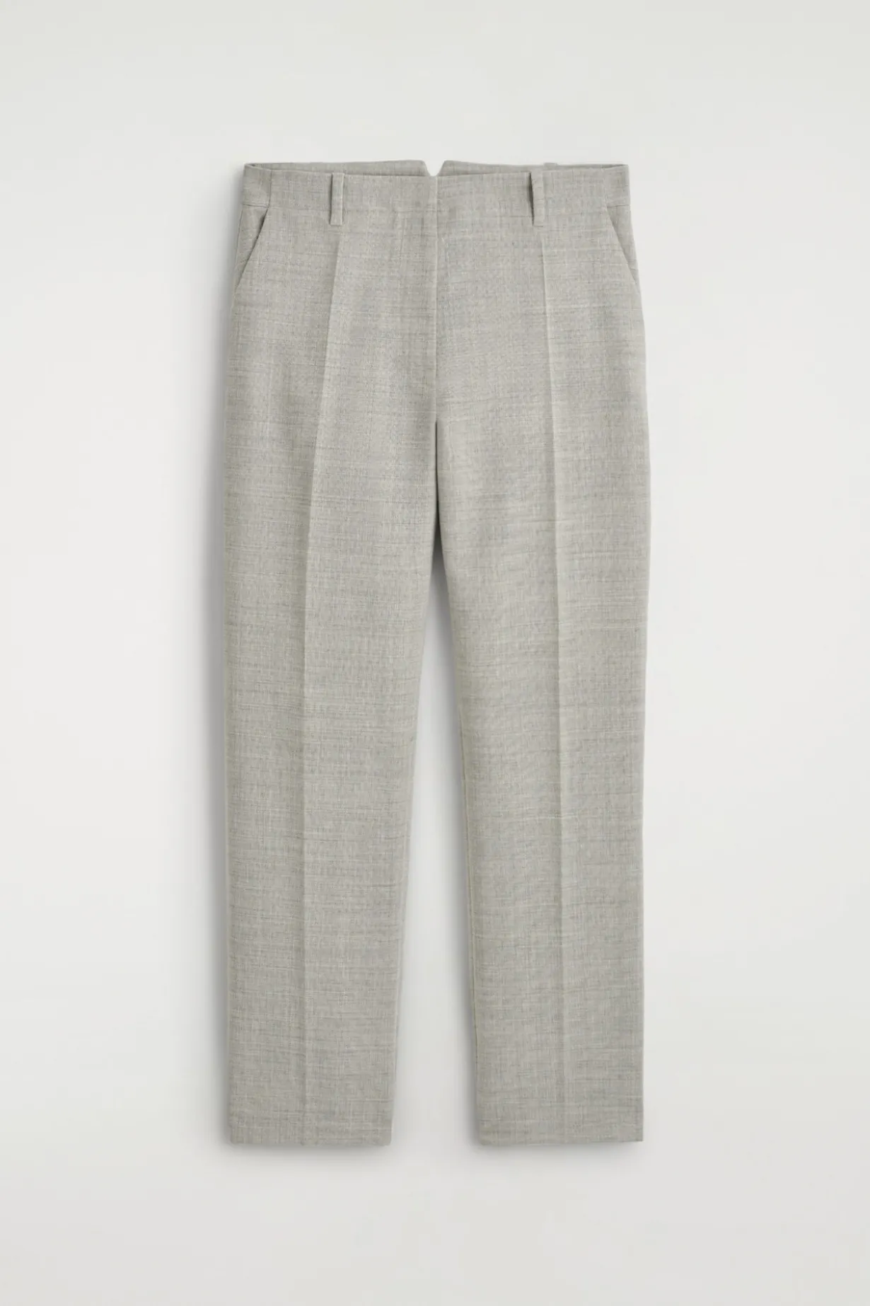 WOOL-BLEND STRAIGHT-LEG PANTS