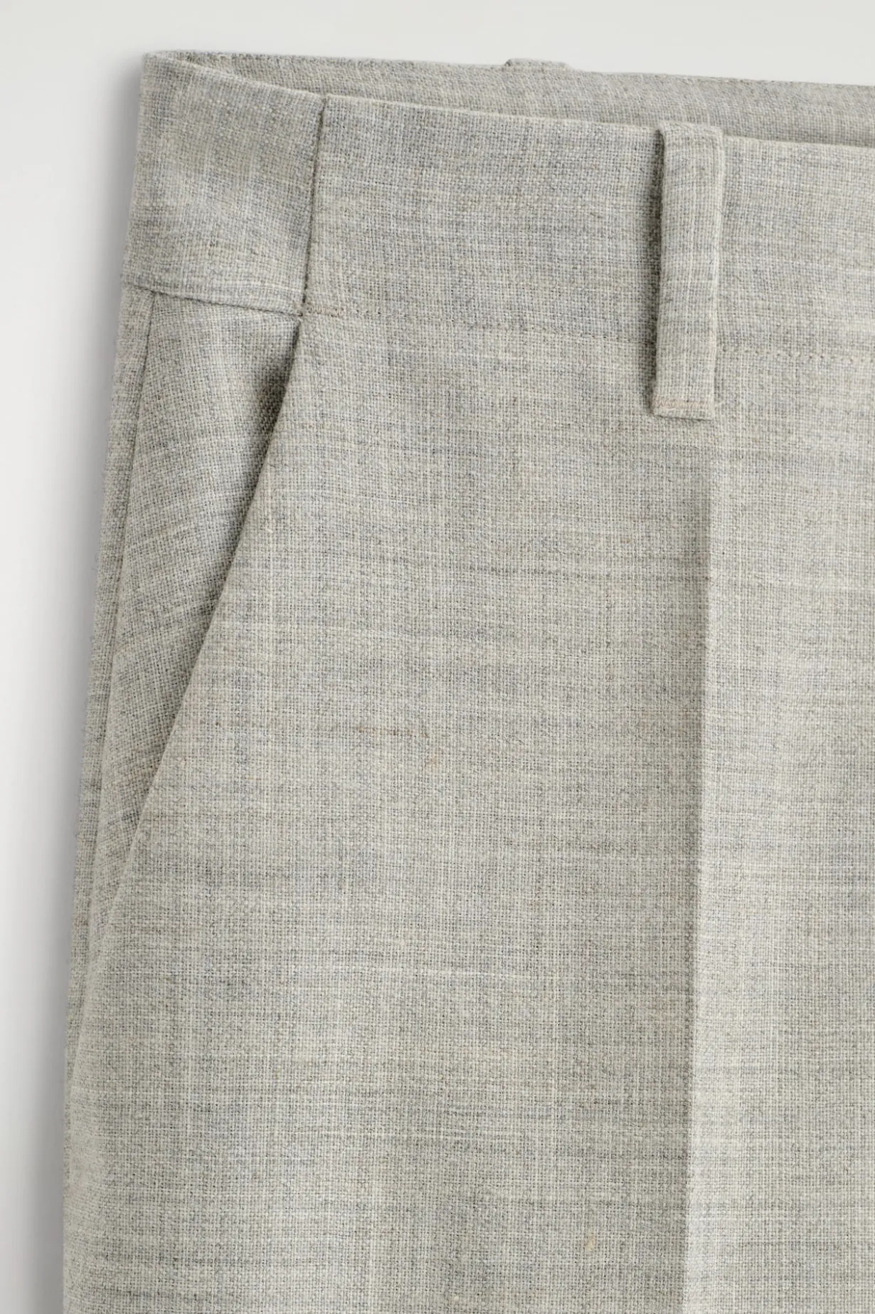 WOOL-BLEND STRAIGHT-LEG PANTS