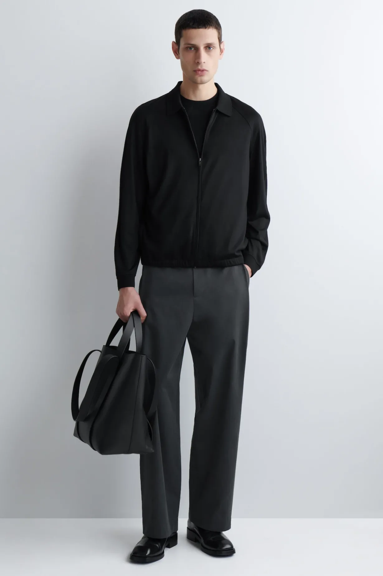 WOOL-JERSEY BOMBER JACKET
