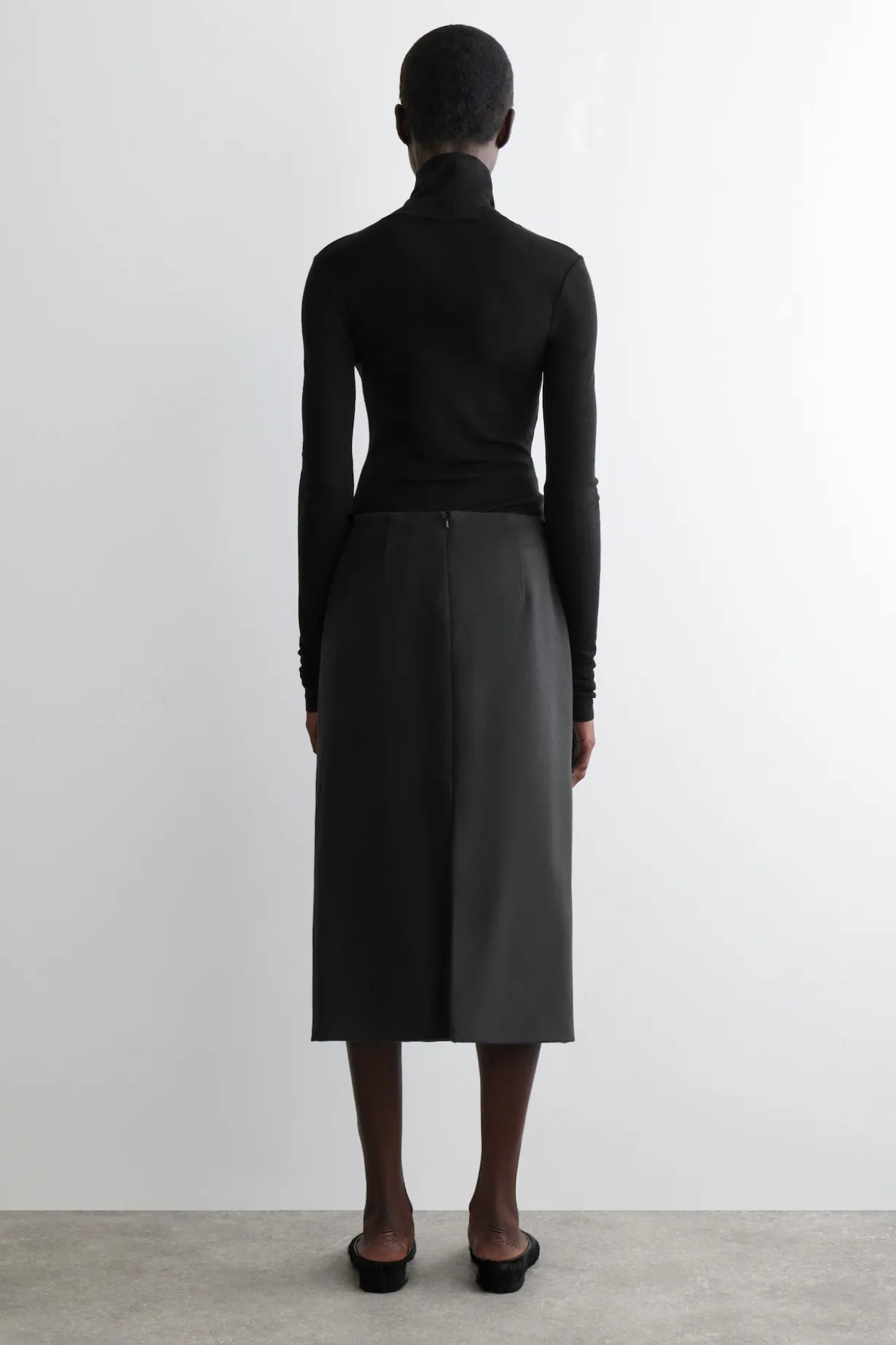 WOOL-ZIBELINE PENCIL SKIRT