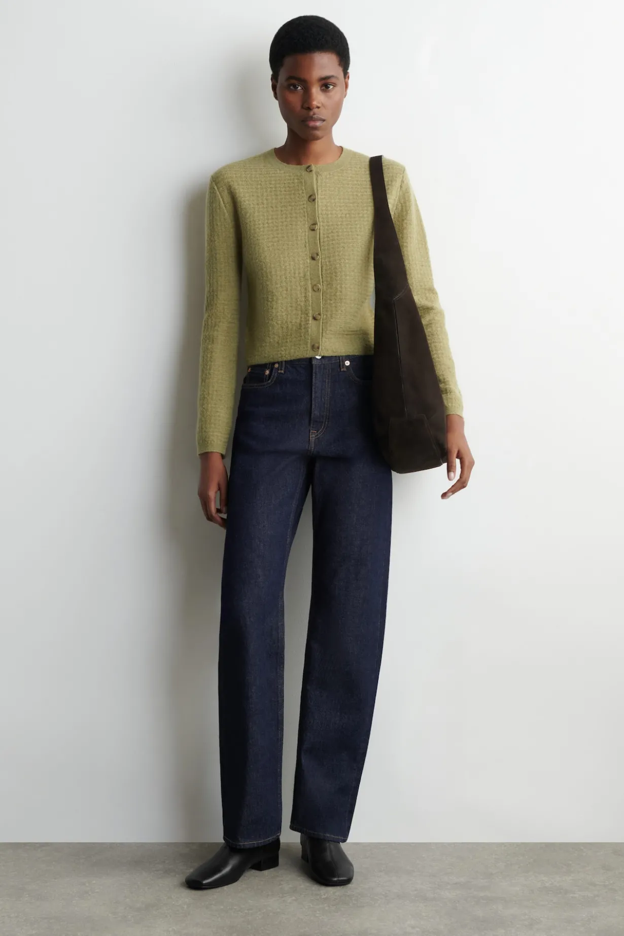 ZIGZAG-KNIT MOHAIR-BLEND CARDIGAN
